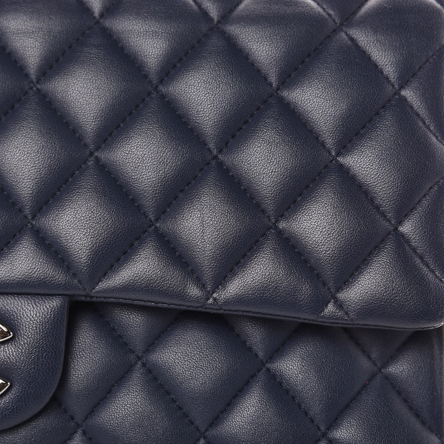 Chanel Lambskin Quilted Medium Double Flap Navy 12 of 16
