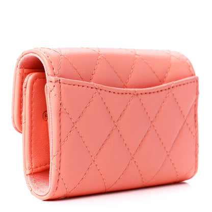 Chanel Lambskin Quilted Classic 4 Key Holder Wallet Light Orange 3 of 13
