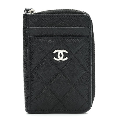 Chanel Caviar Quilted Zip Card Holder Black 1 of 8