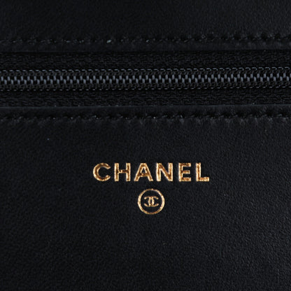 Chanel Lambskin Quilted Boy Wallet On Chain WOC Black 6 of 8