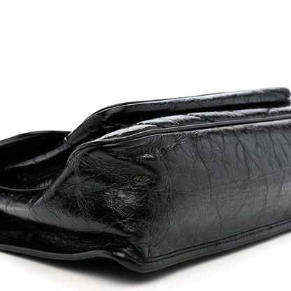 Saint Laurent Crinkled Calfskin Matelasse Monogram Medium Niki Chain Satchel Black 10 of 12