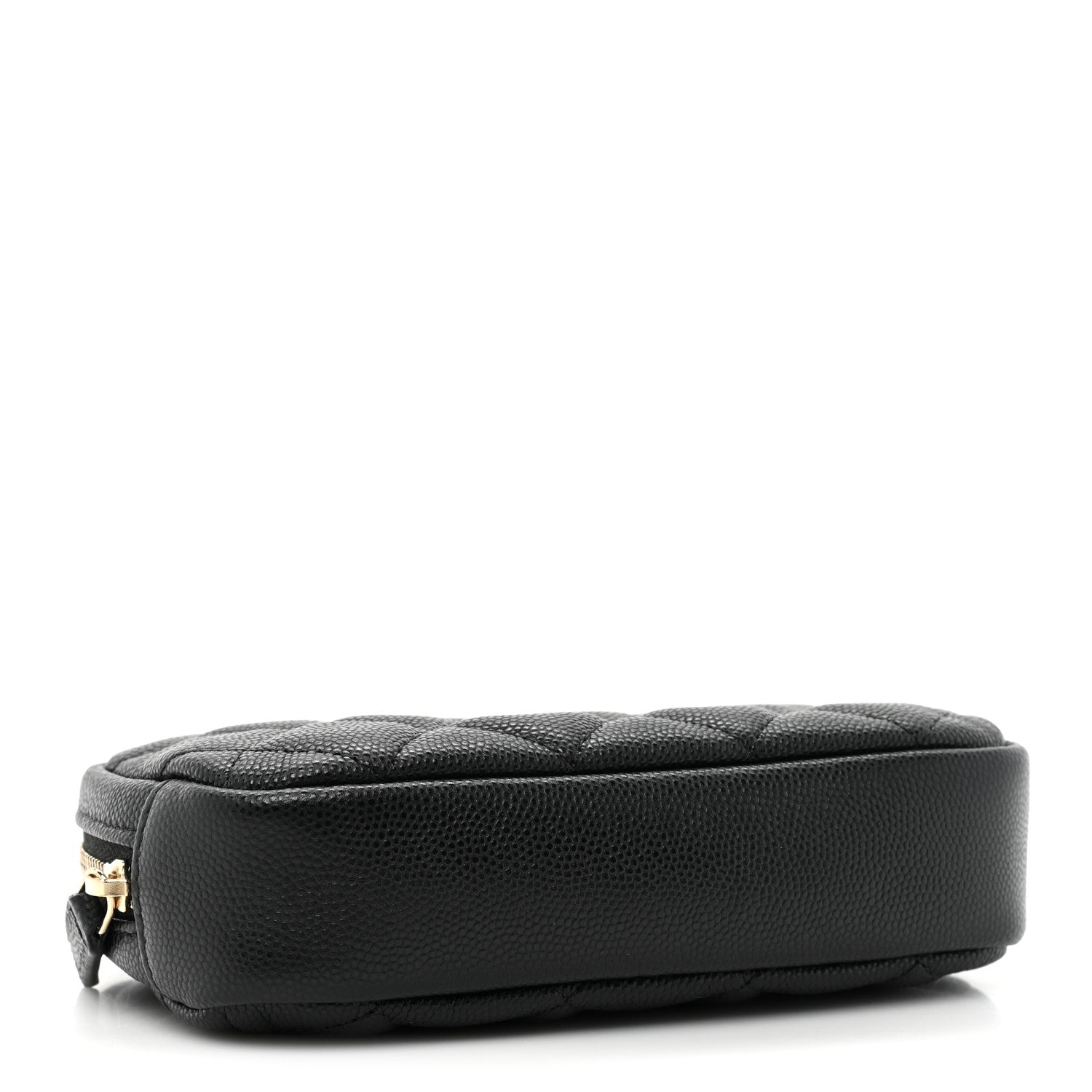 Chanel Caviar Quilted Small Curvy Pouch Cosmetic Case Black 4 of 10