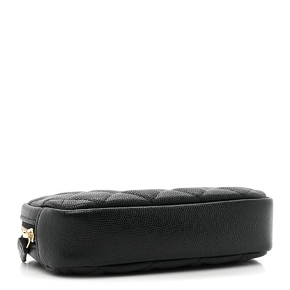 Chanel Caviar Quilted Small Curvy Pouch Cosmetic Case Black 4 of 10
