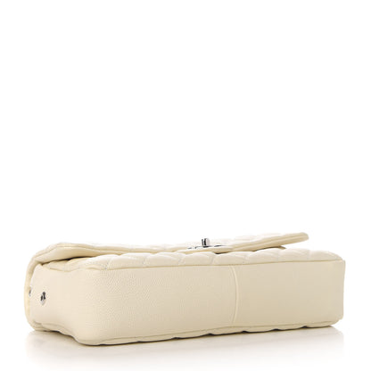 Chanel Caviar Quilted Jumbo Easy Flap Dark White 3 of 10