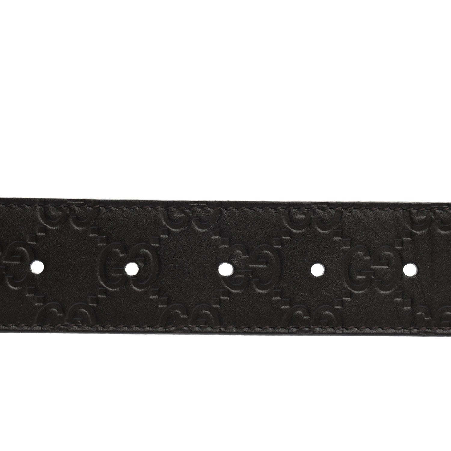 Gucci Guccissima Signature Interlocking G Reversible 37mm Belt 95 38 Black Cocoa 3 of 5