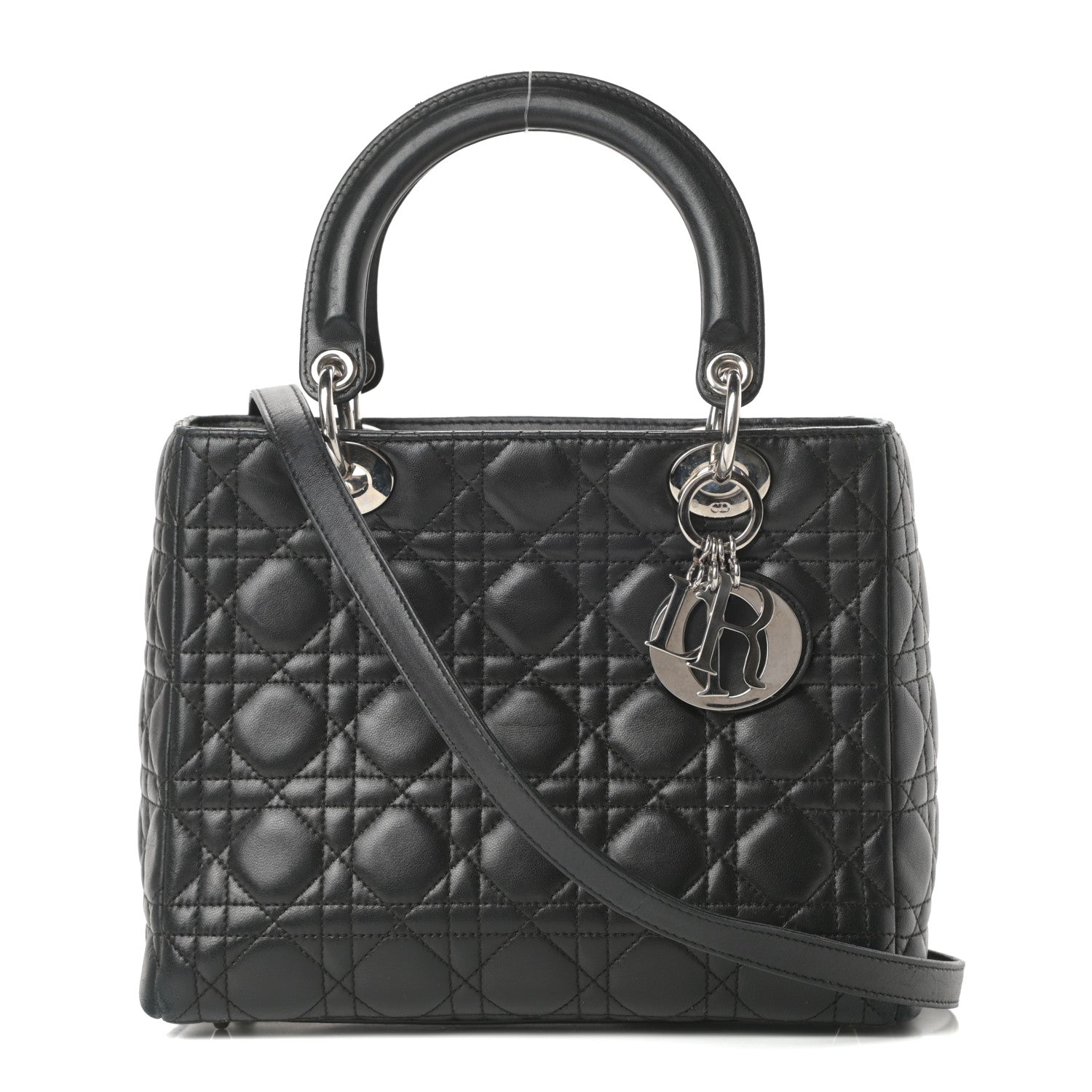 Christian Dior Lambskin Cannage Medium Lady Dior Black 1 of 15