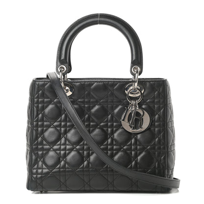 Christian Dior Lambskin Cannage Medium Lady Dior Black 1 of 15