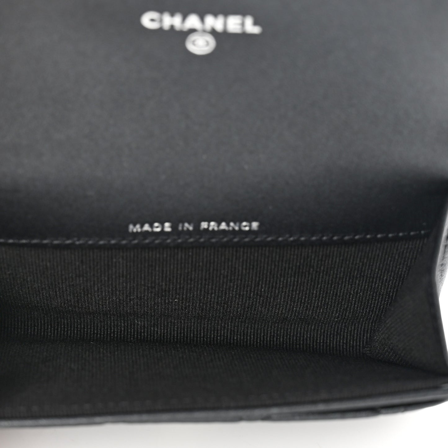 Pearly Lambskin Quilted Flap Card Holder Wallet So Black
