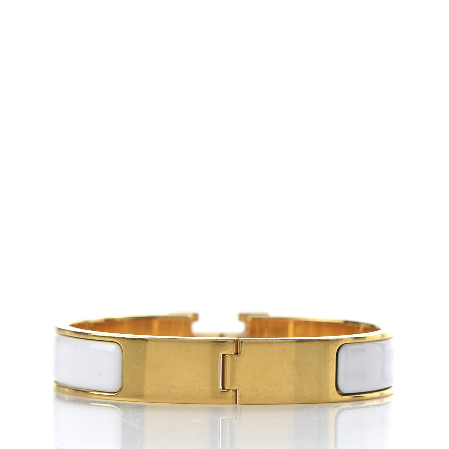 Hermes Enamel Narrow Clic Clac H Bracelet PM White 3 of 7