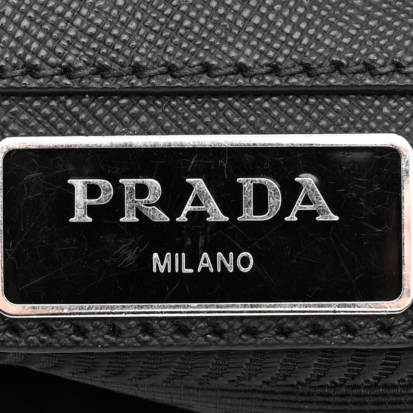 Tessuto Nylon Saffiano Logo Messenger Bag Black