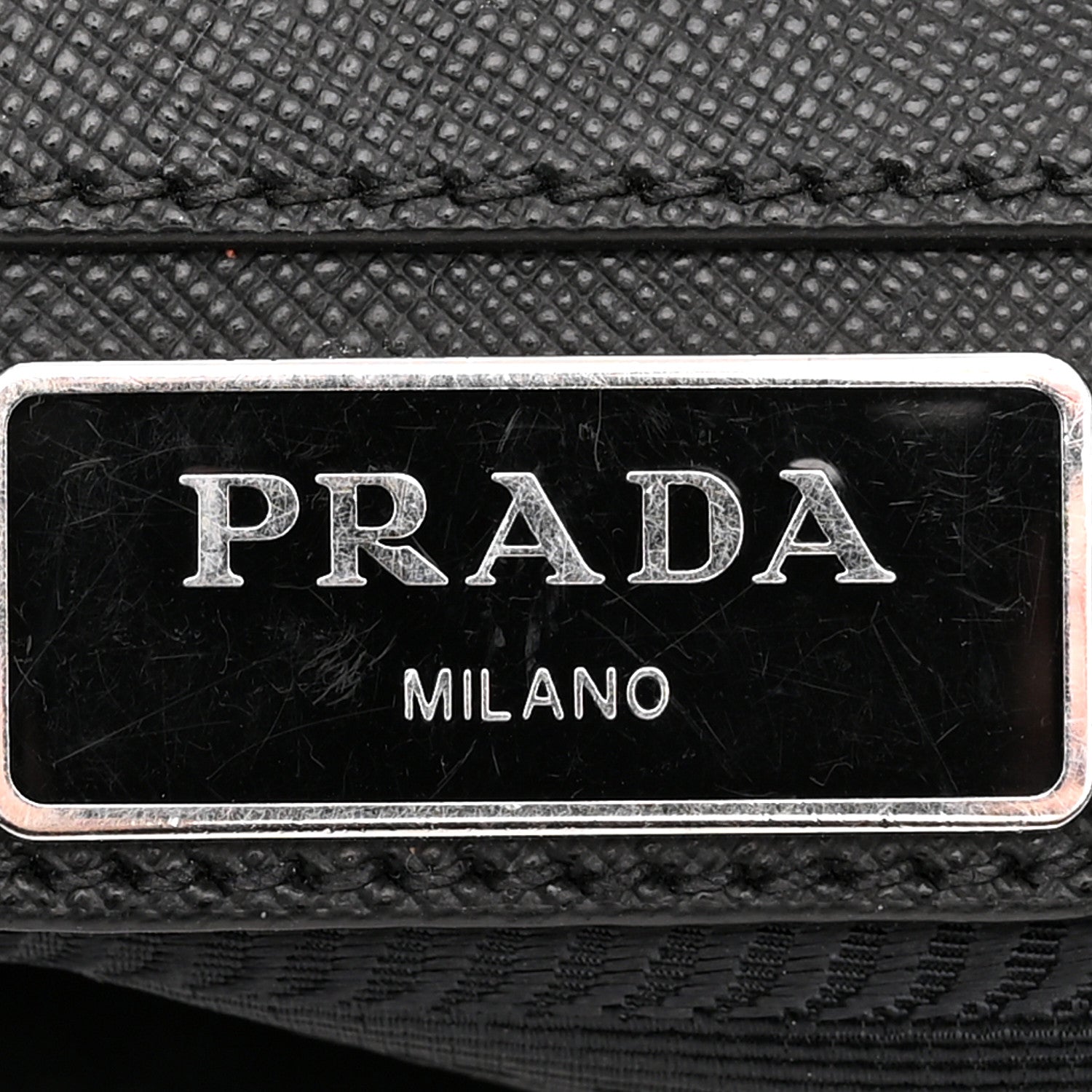 Prada Tessuto Nylon Saffiano Logo Messenger Bag Black 6 of 10