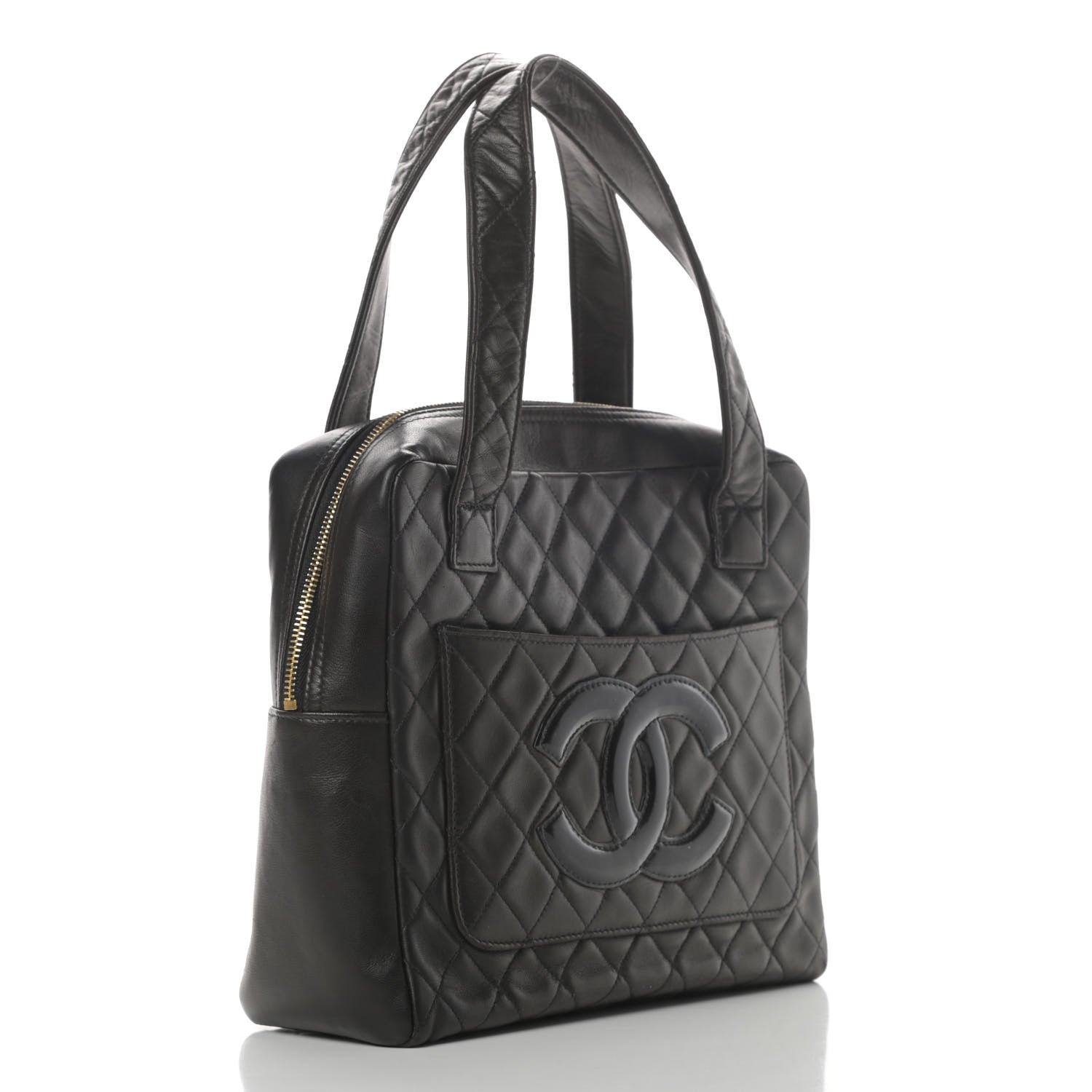 Chanel Lambskin Quilted CC Tote Black 2 of 4