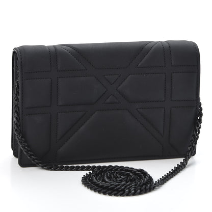 Christian Dior Ultra Matte Calfskin Diorama Wallet on Chain Pouch Black 2 of 10