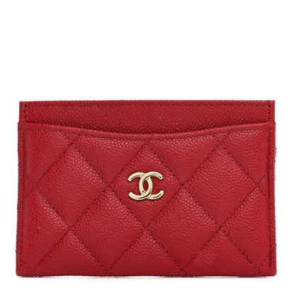 Chanel Caviar Quilted Card Holder Red 1 of 8