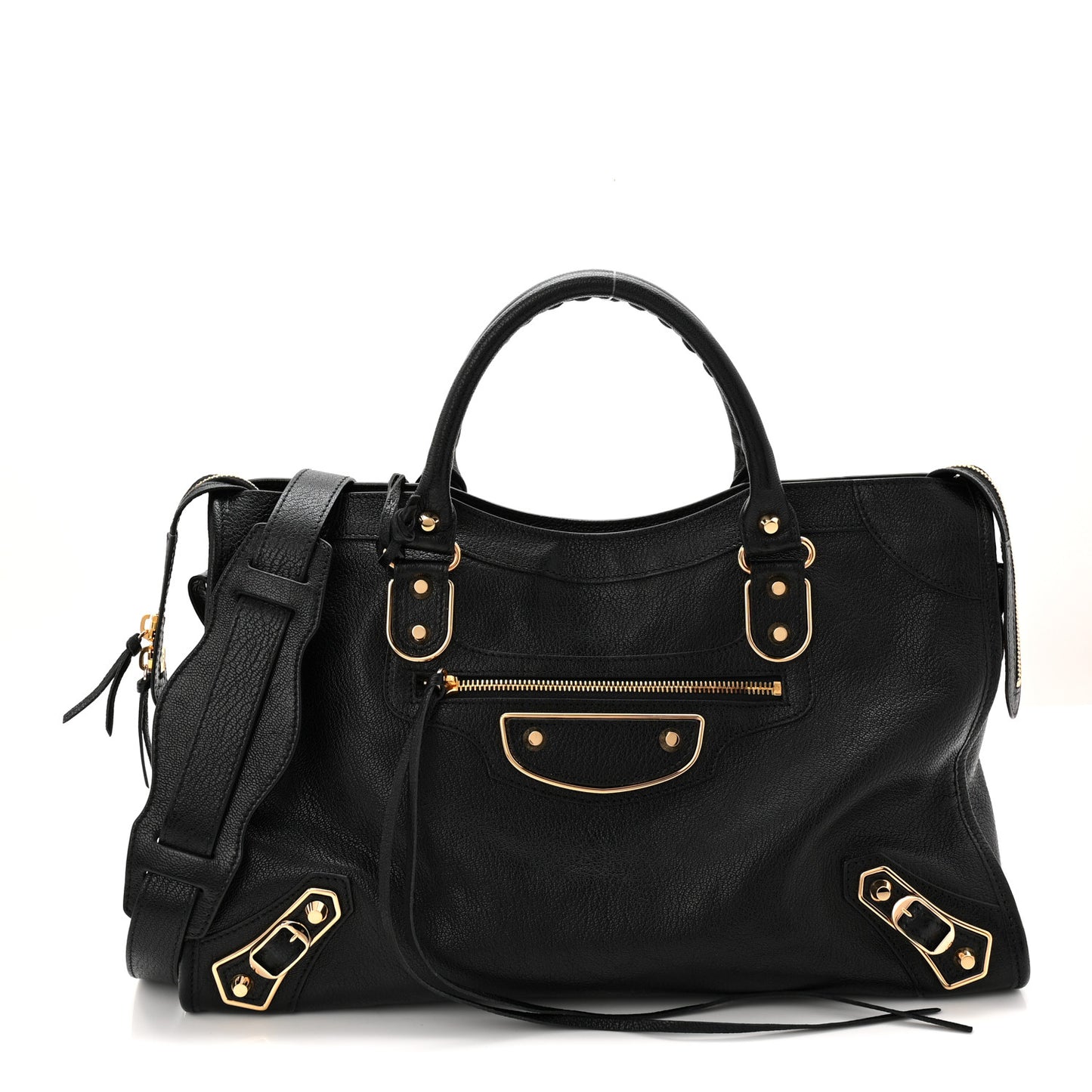 Chevre Gold Metallic Edge Hardware City Black