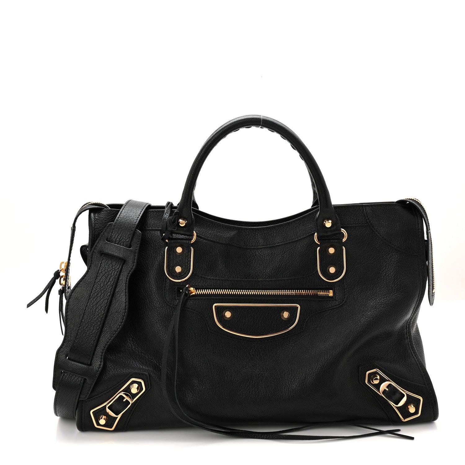 Balenciaga Chevre Gold Metallic Edge Hardware City Black 1 of 11