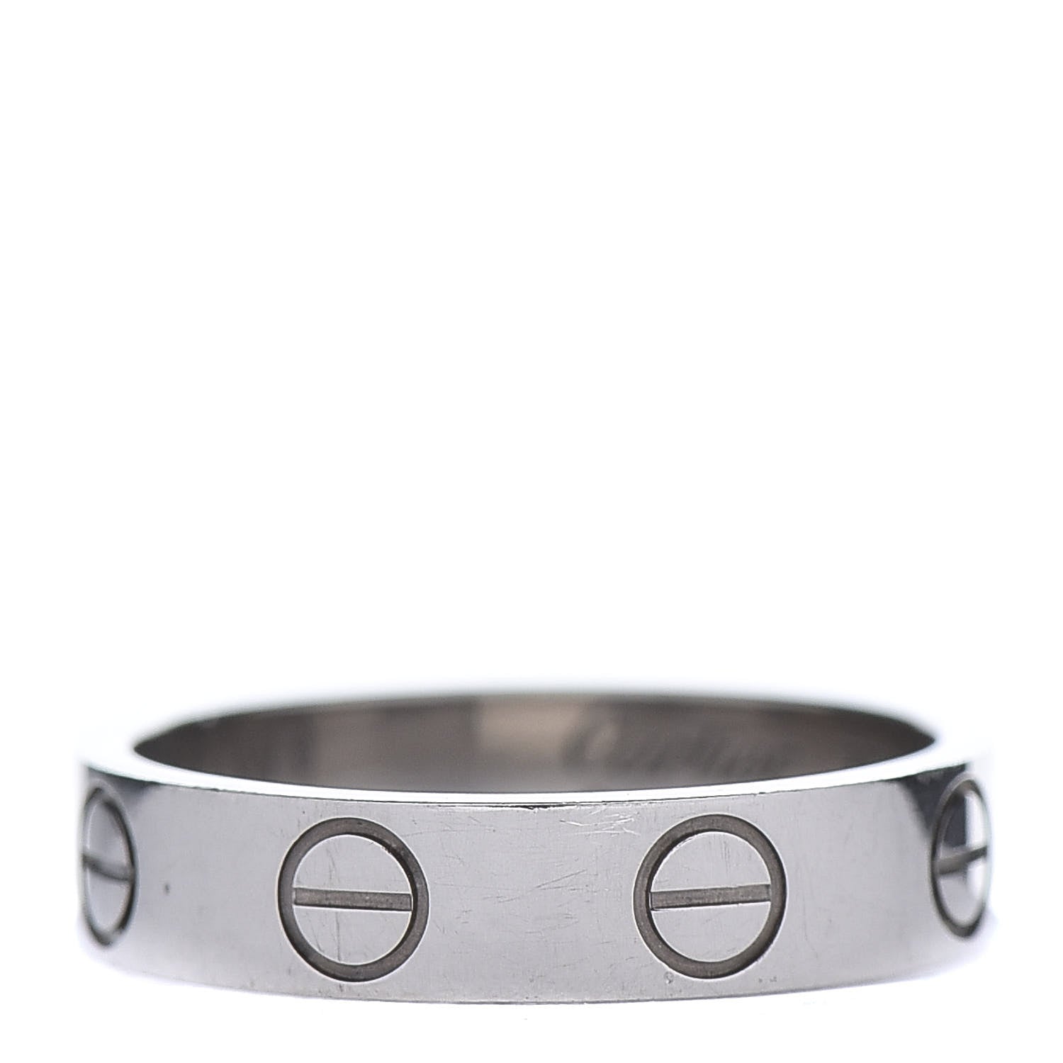 Cartier 18K White Gold 3.5mm LOVE Wedding Band Ring 45 3.25 3 of 4