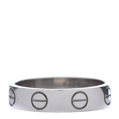 Cartier 18K White Gold 3.5mm LOVE Wedding Band Ring 45 3.25 3 of 4