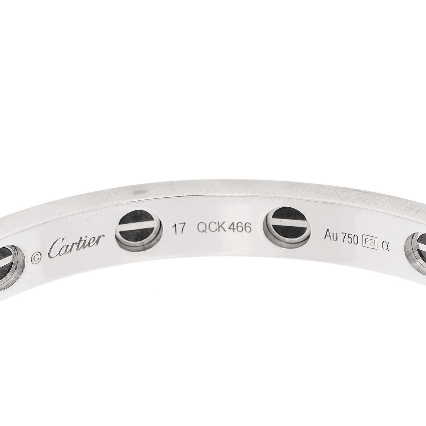18K White Gold Diamond Ceramic LOVE Paved Bracelet 17