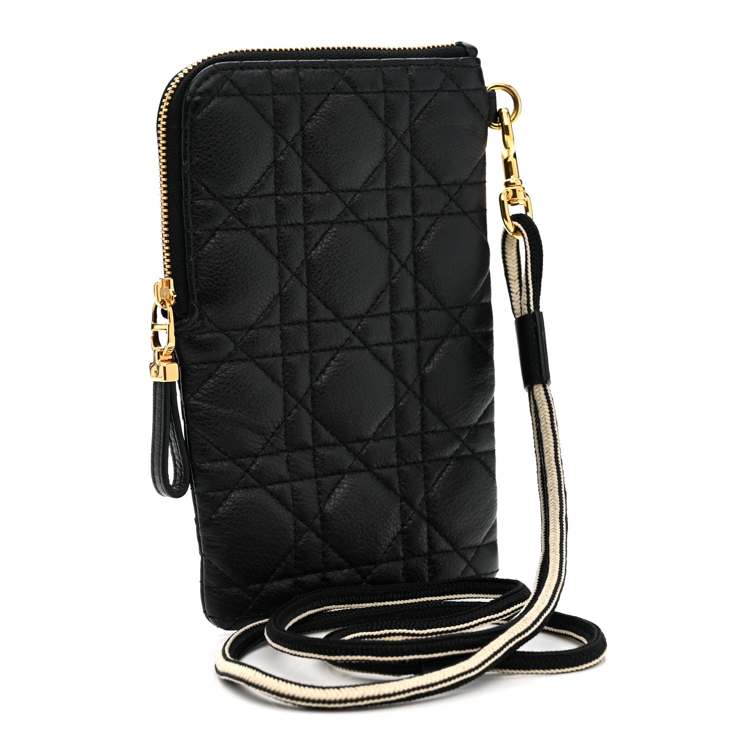 Christian Dior Supple Calfskin Cannage Caro Multifunctional Pouch Black 4 of 13