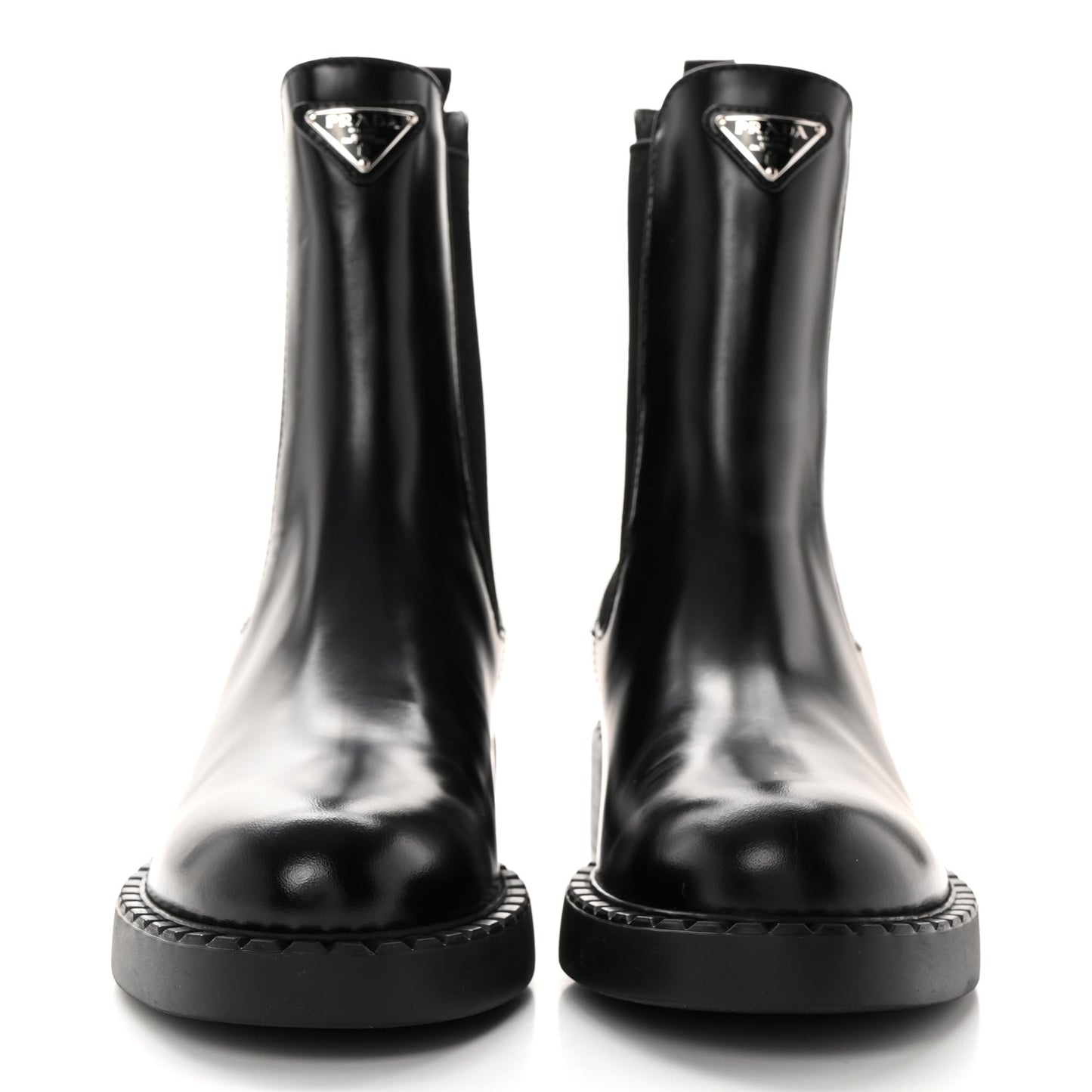 Spazzolato Metal Triangle Logo 50mm Chelsea Boots 38 Black