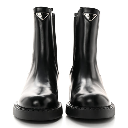 Prada Spazzolato Metal Triangle Logo 50mm Chelsea Boots 38 Black 2 of 12