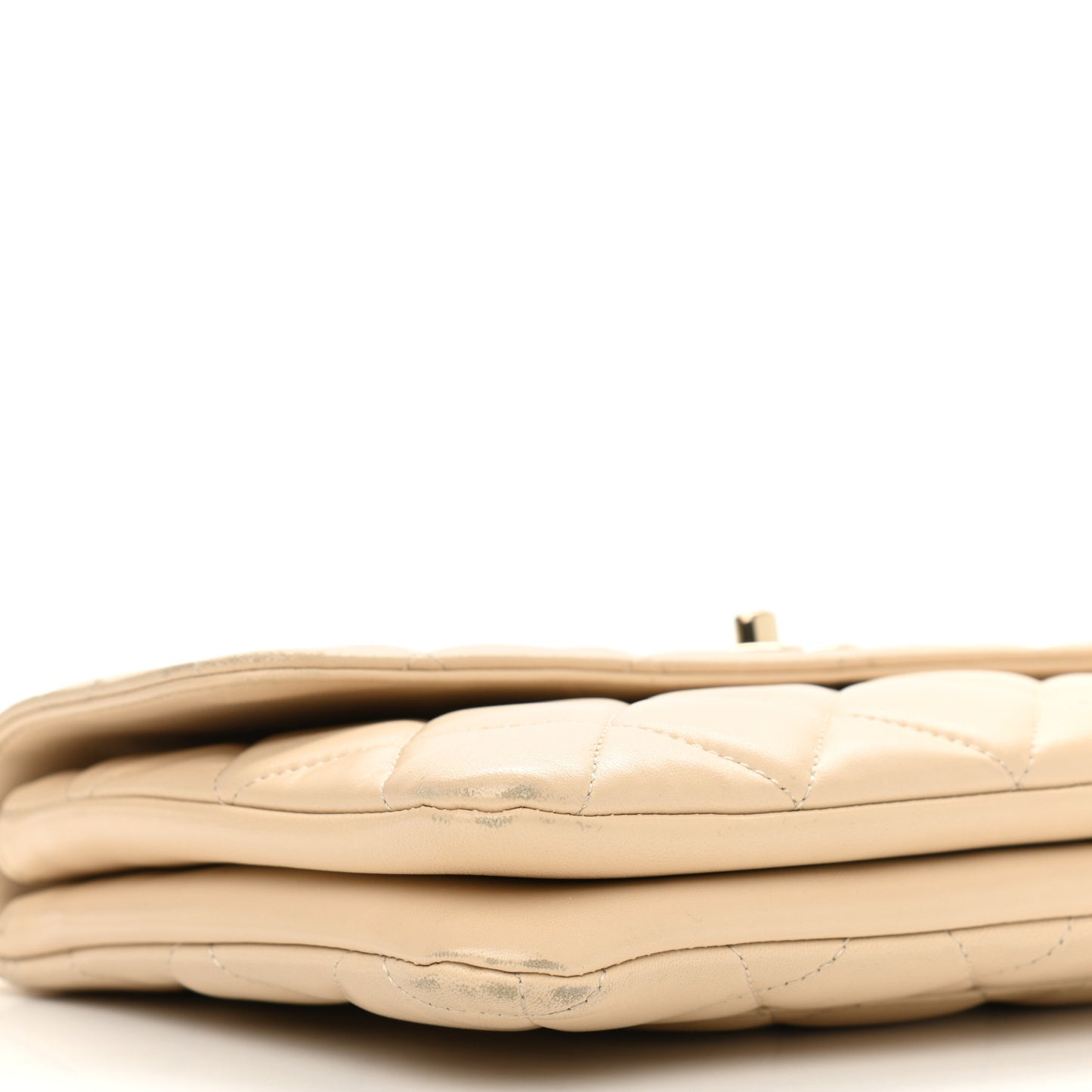 Lambskin Quilted Medium Trendy CC Flap Light Beige