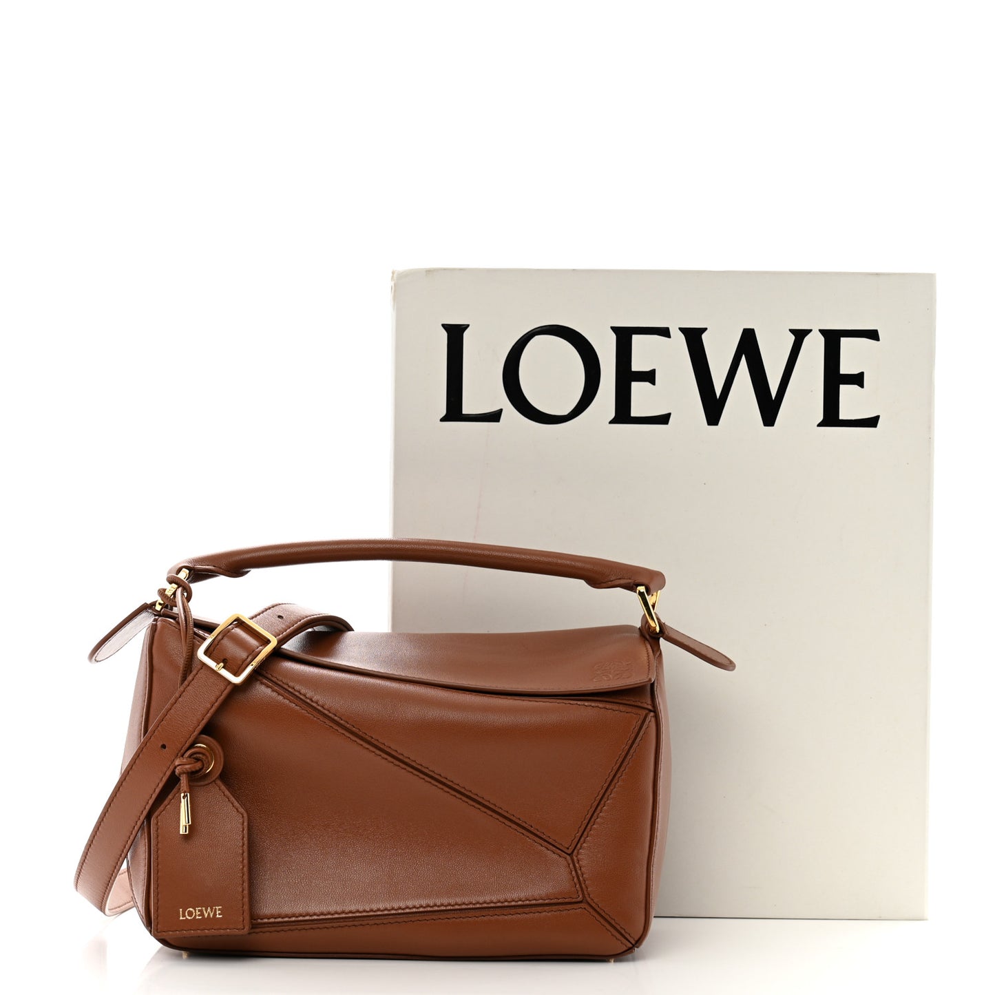 Nappa Lambskin Small Featherlight Puzzle Bag Pecan