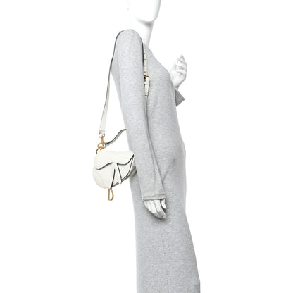 Christian Dior Grained Calfskin Mini Saddle Bag White 2 of 10
