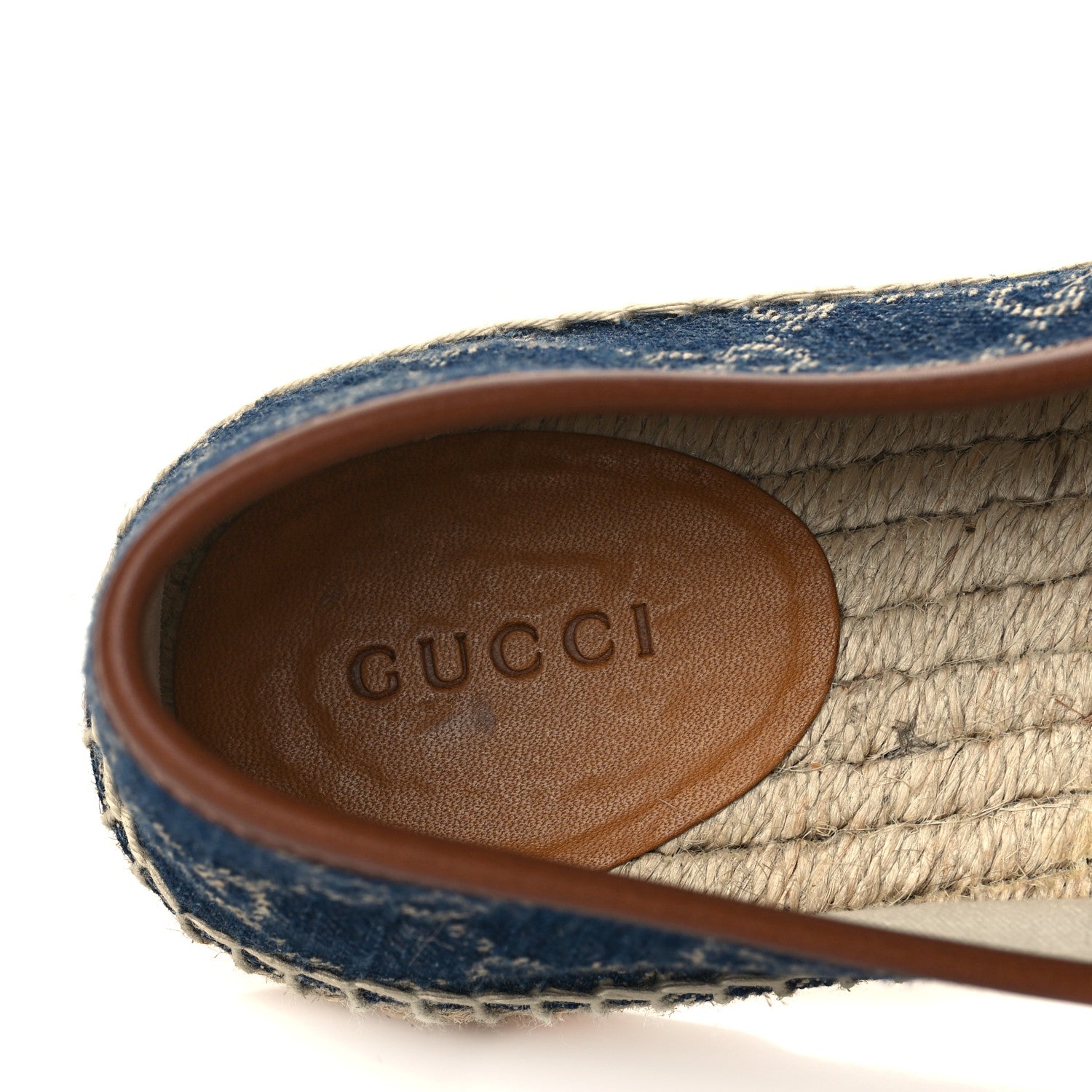 Gucci Denim GG Monogram Espadrilles 39.5 Blue Tea Cuir 7 of 8