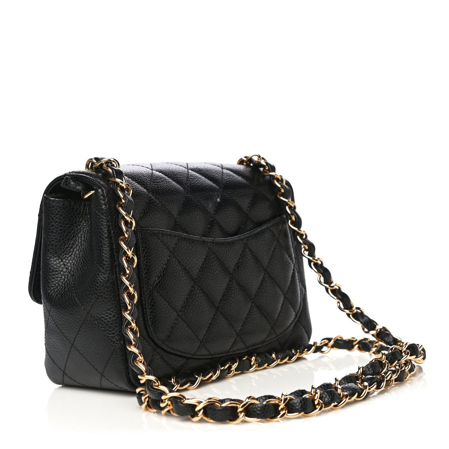 Caviar Quilted Mini Square Flap Black