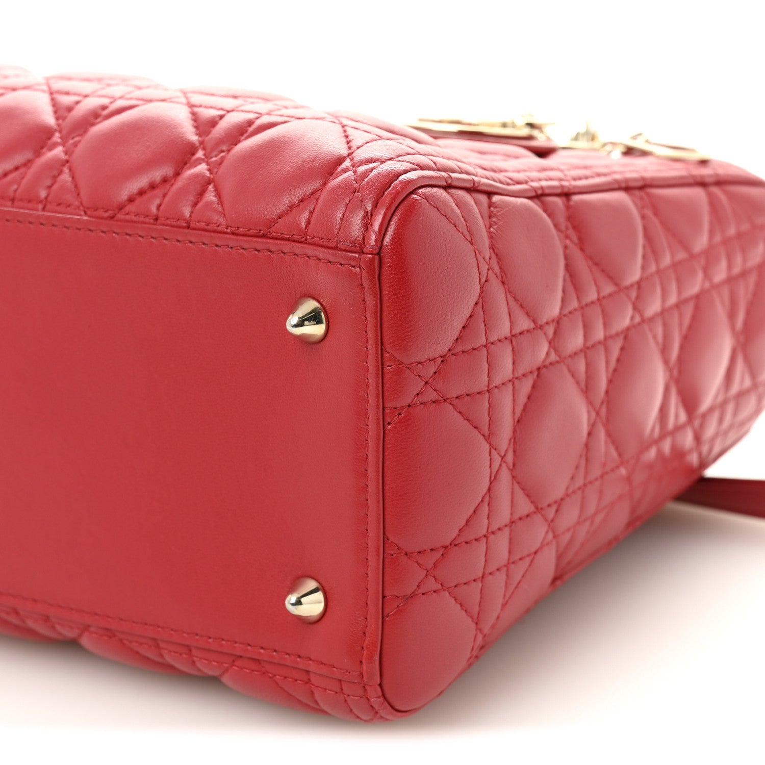 Christian Dior Lambskin Cannage Medium Lady Dior Red 10 of 10