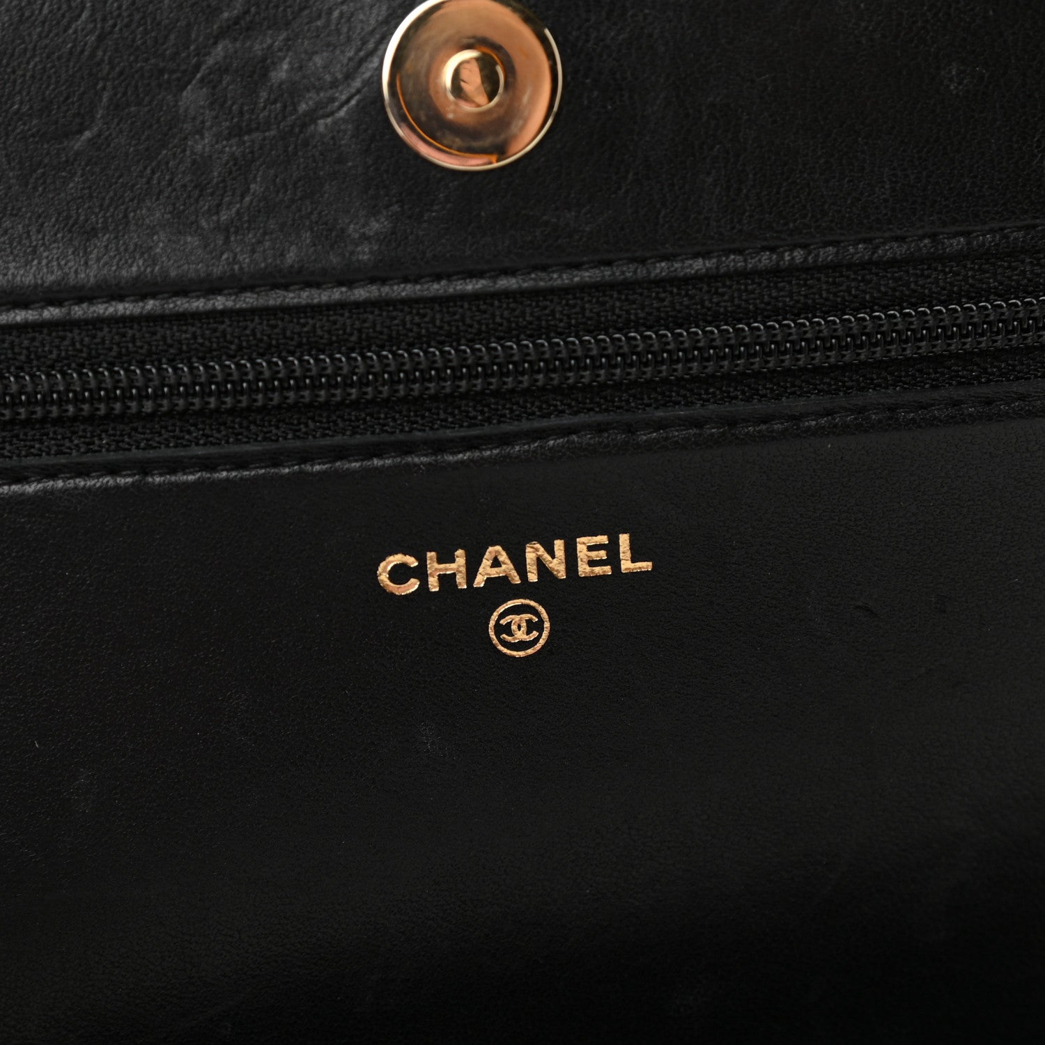 Chanel Lambskin Chevron Boy Wallet On Chain WOC Black 6 of 11