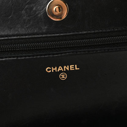 Chanel Lambskin Chevron Boy Wallet On Chain WOC Black 6 of 11