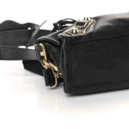 Balenciaga Chevre Gold Metallic Edge Hardware Mini City Black 8 of 14
