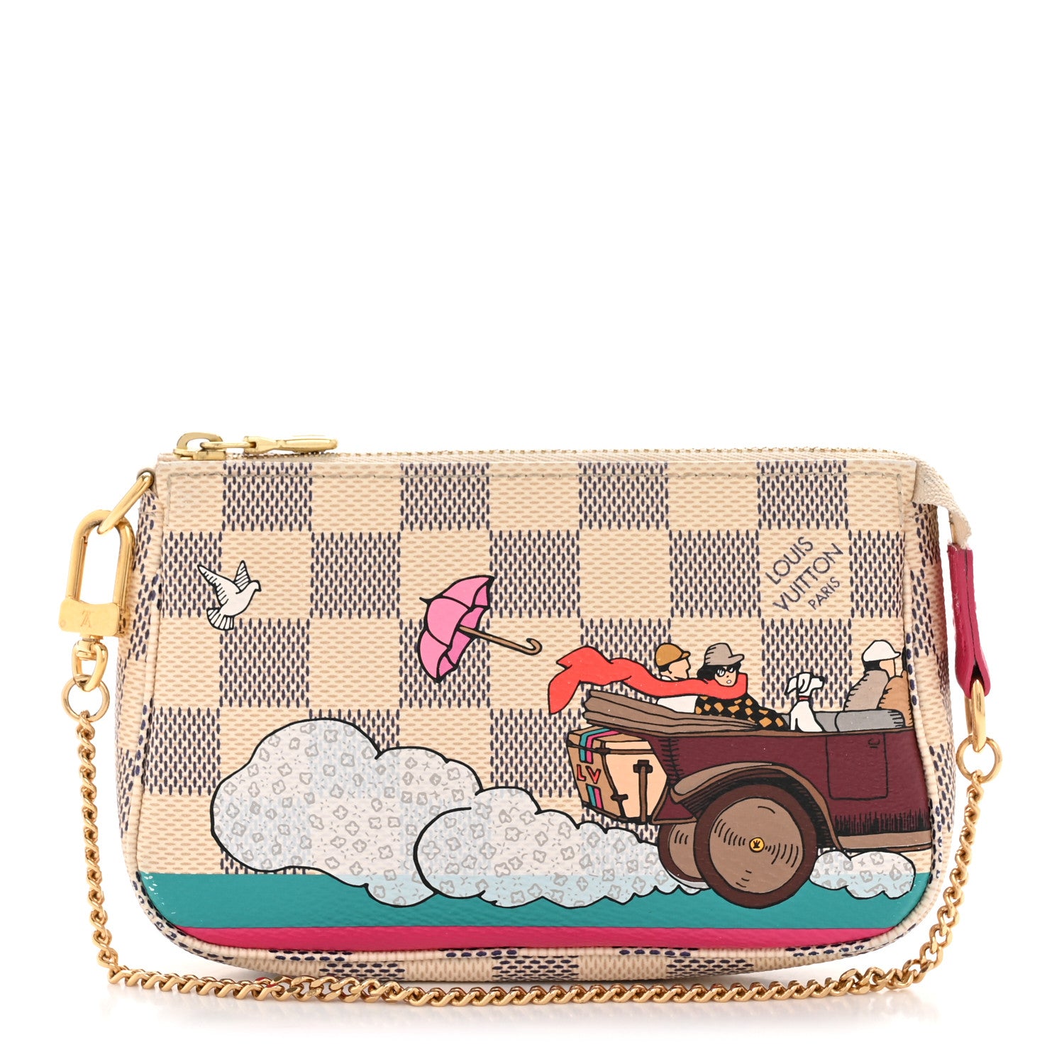 Louis Vuitton Damier Azur 2015 Christmas Animation Mini Pochette Accessories 1 of 8