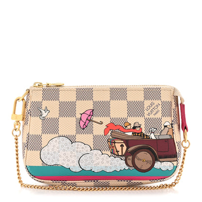 Louis Vuitton Damier Azur 2015 Christmas Animation Mini Pochette Accessories 1 of 8