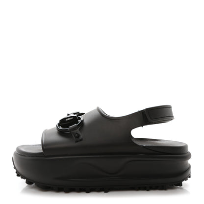Gucci Soft Rubber Horsebit Touch Womens Strapped Sandals 36 Black 1 of 9