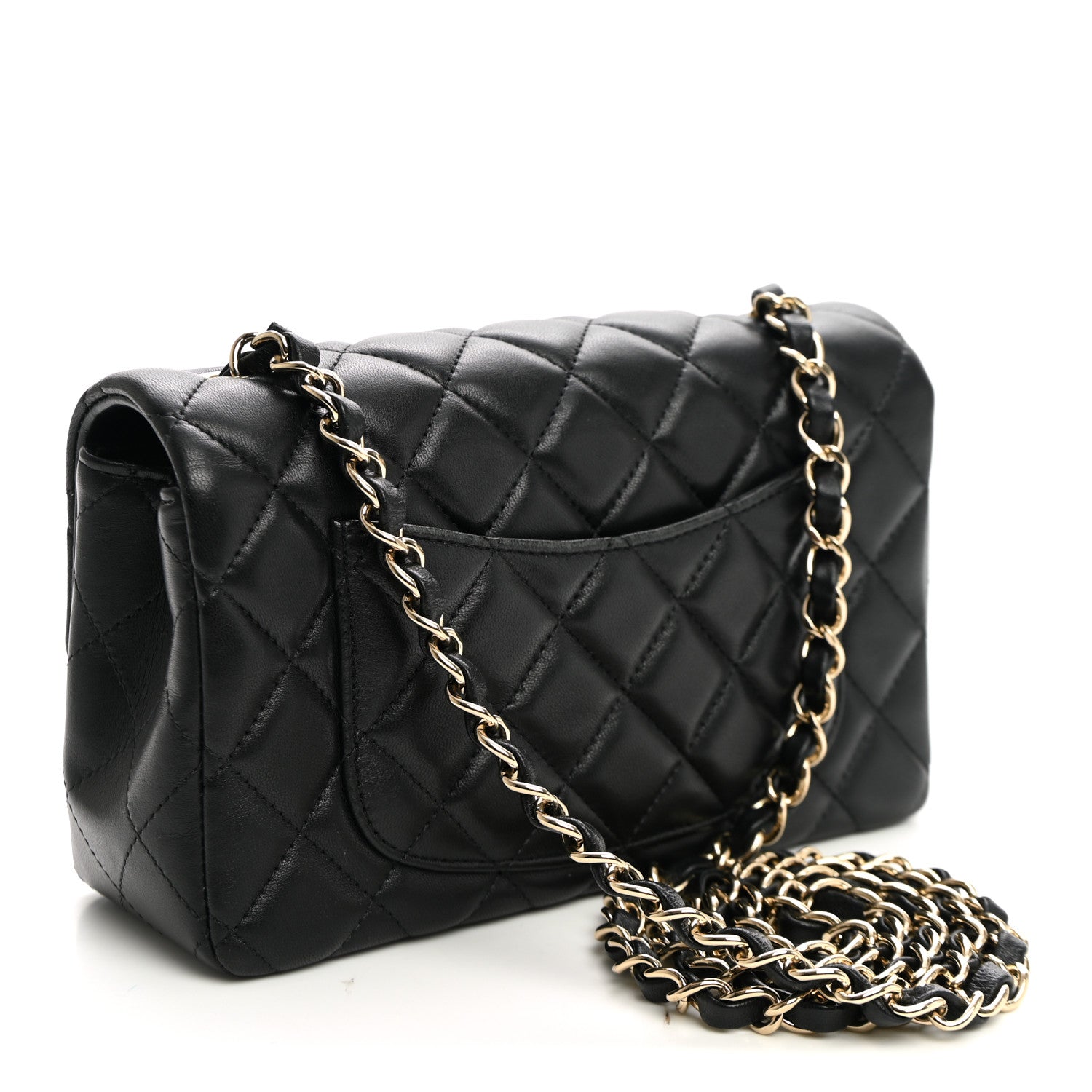 Chanel Lambskin Quilted Mini Rectangular Flap Black 3 of 11