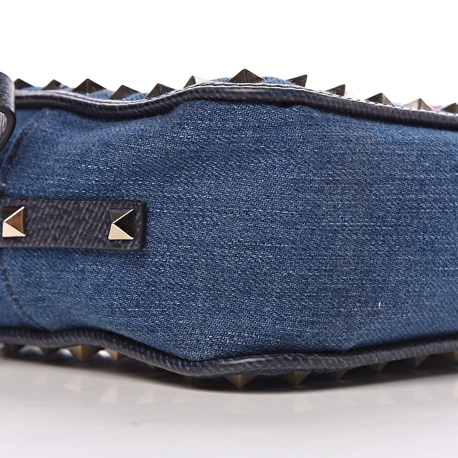 Valentino Garavani Denim Butterfly Embroidered Rockstud Camera Crossbody Bag Light Denim Multicolor 8 of 9