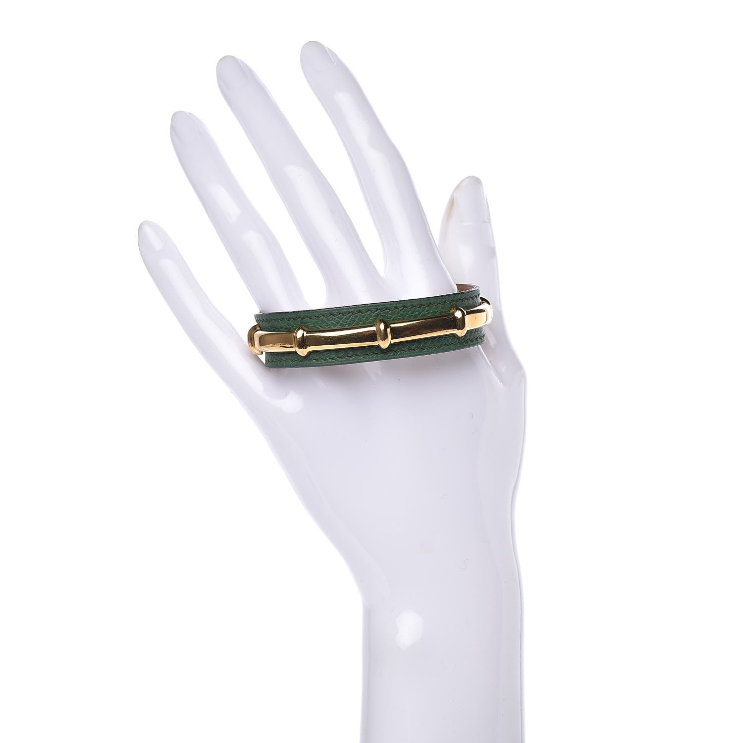Hermes Courchevel Bamboo Bracelet Vert Clair 2 of 5