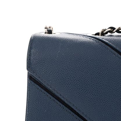 Chanel Caviar Macro Chevron Single Flap Blue 15 of 18