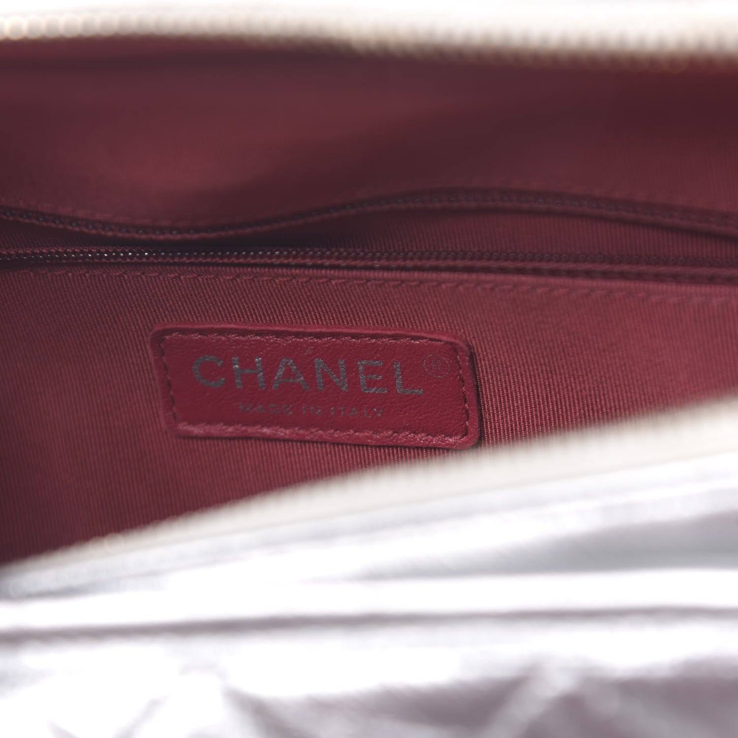 Chanel Metallic Lambskin Calfskin Quilted Medium Gabrielle Hobo Silver 6 of 12