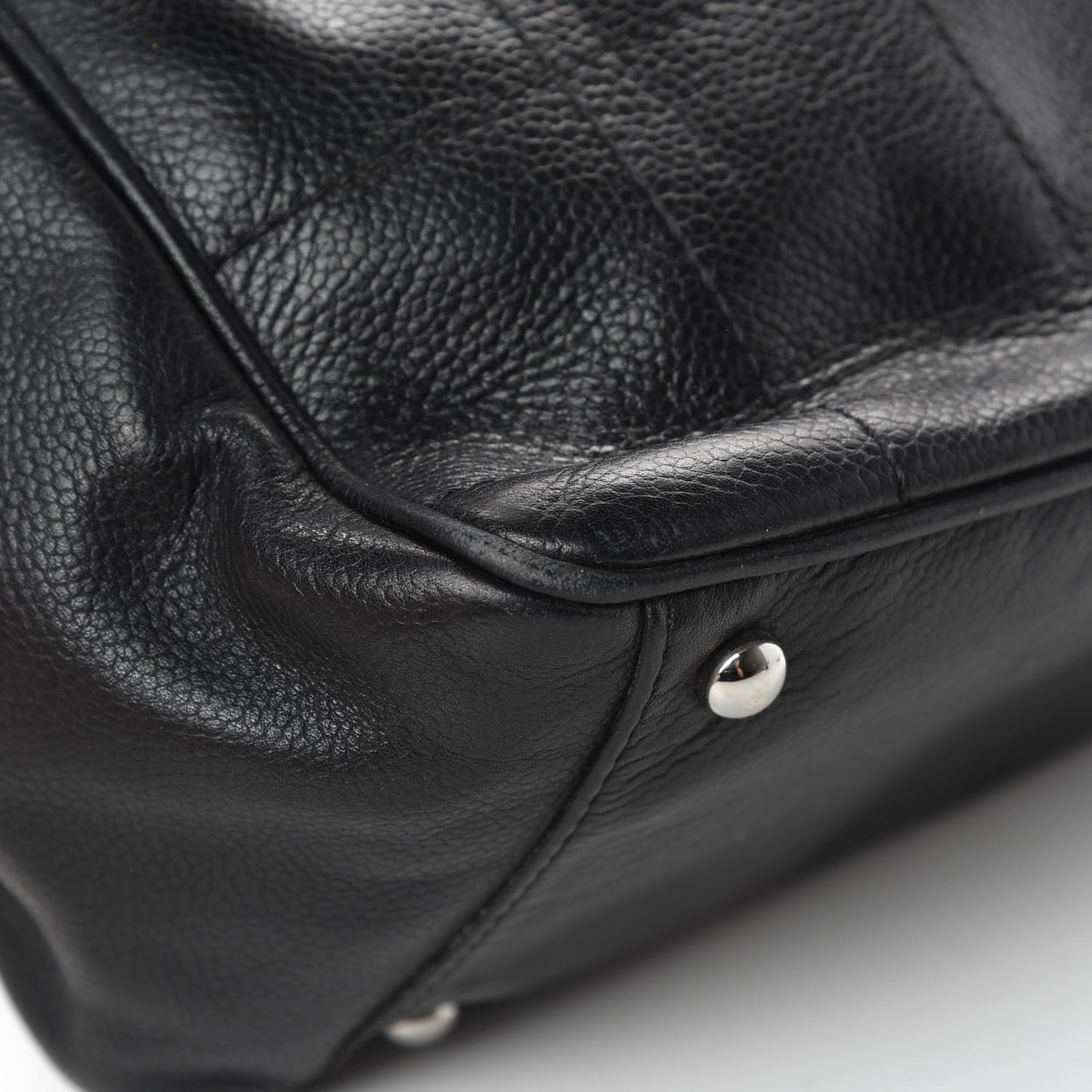 Caviar Square Stitched Tote Black