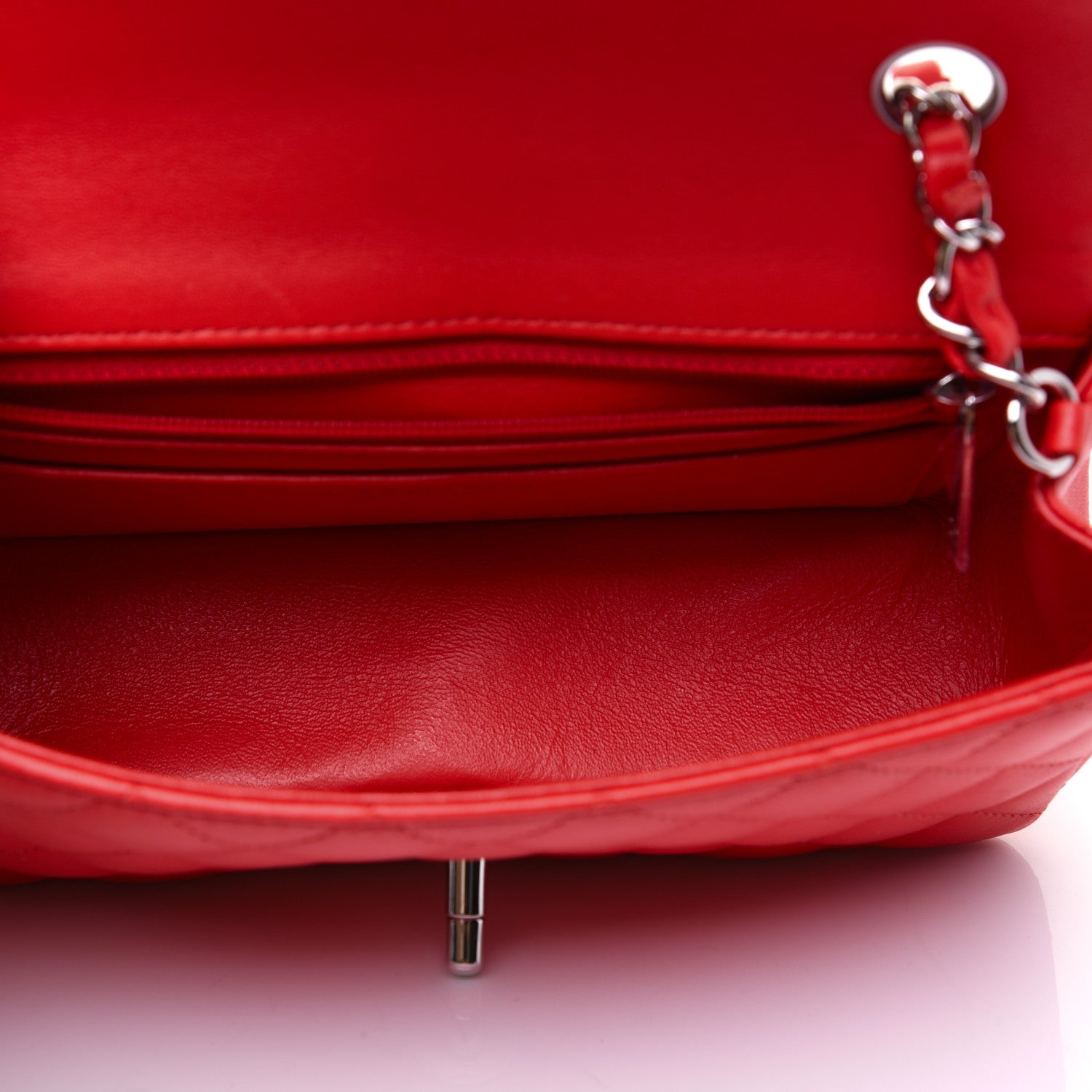 Chanel Lambskin Quilted Mini Rectangular Flap Red 5 of 13