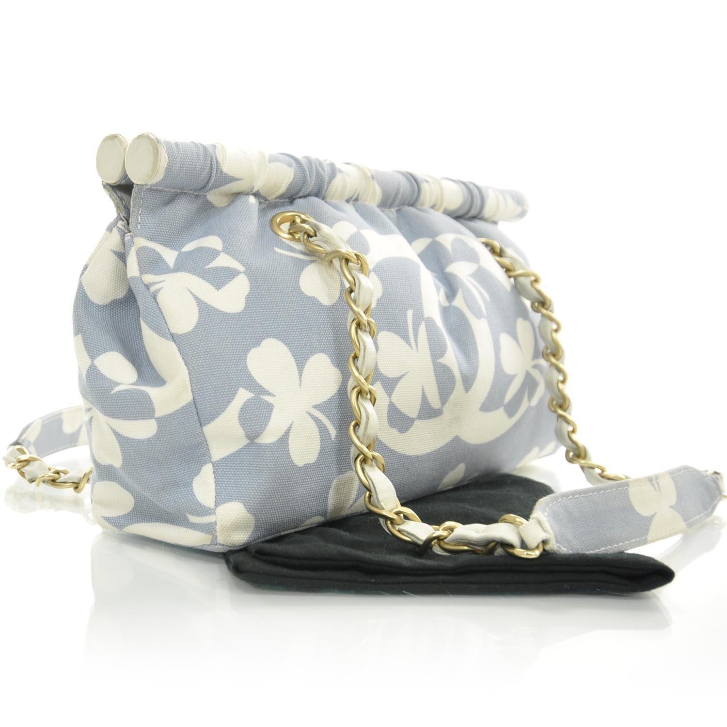 Chanel Canvas CC Clover Print Bag Blue 3 of 8