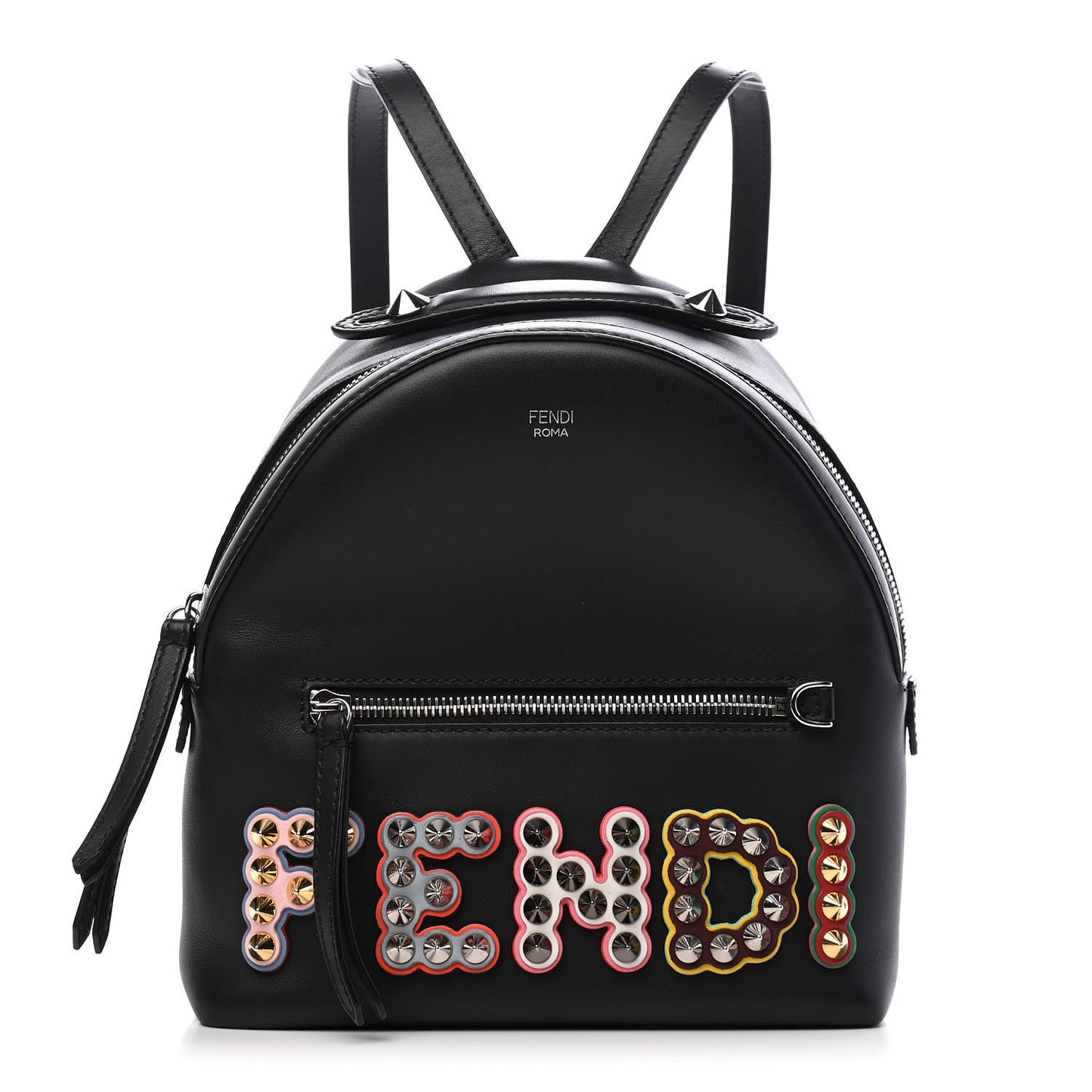 Vitello Century Fun Fair Metal Studded Mini Backpack Black Multicolor