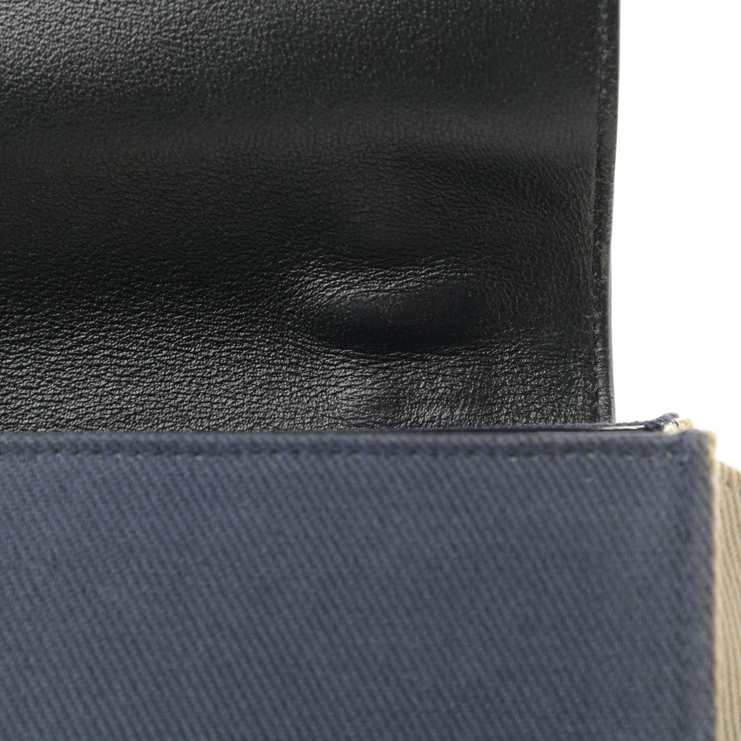 Smooth Calfskin Linen Small Tri-Color Trapeze Black Navy Blue