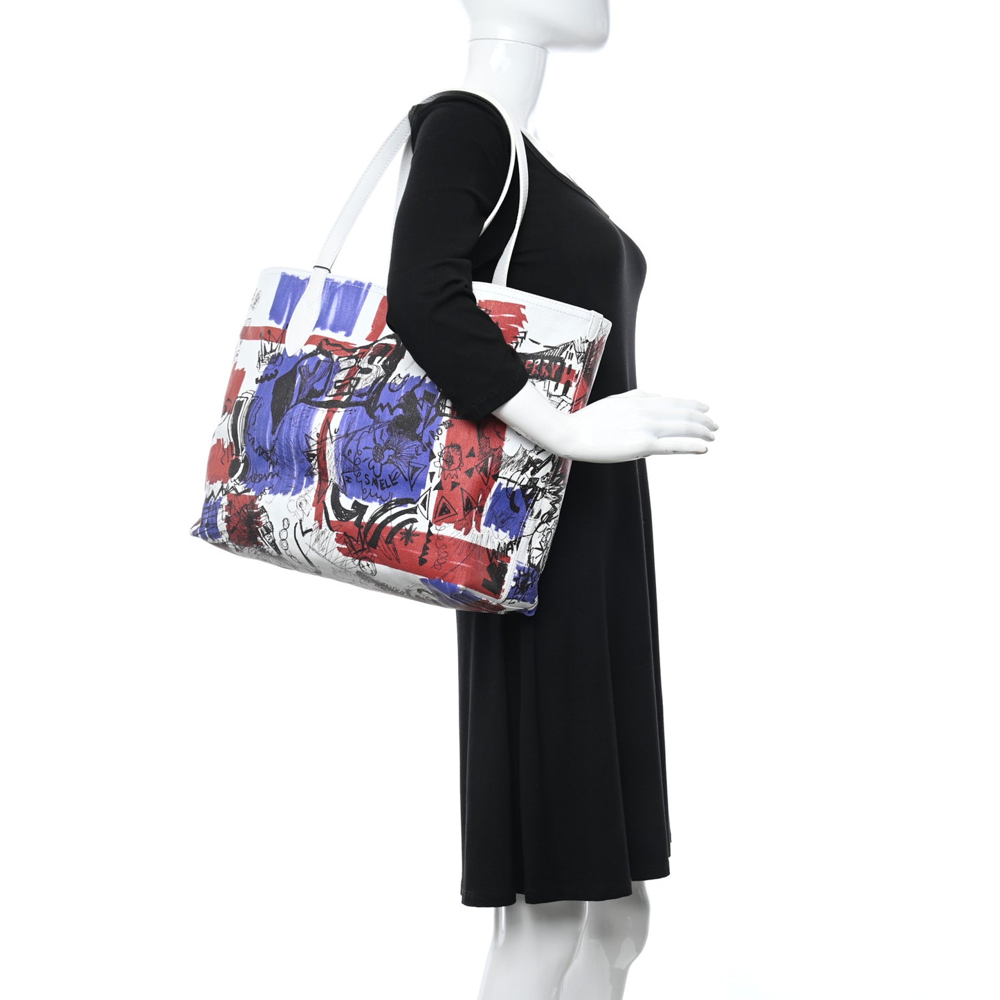 Canvas House Check Union Jack Sketchbook Reversible Doodle Tote Red White Blue