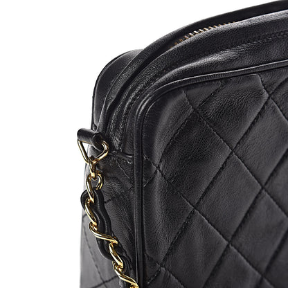 Chanel Lambskin Quilted Tassel Camera Case Pouch Black 12 of 15